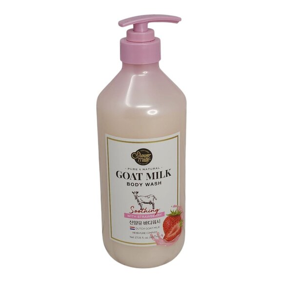 Aekyung Shower Mate  Goat Milk Body Wash Strawberry Scent 27 oz - Picture 1 of 4